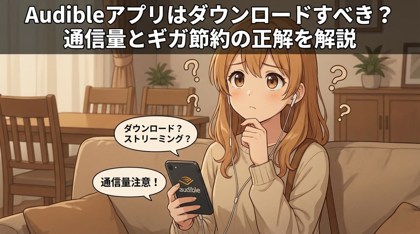 Audibleアプリはダウンロードすべき？通信量とギガ節約の正解を解説