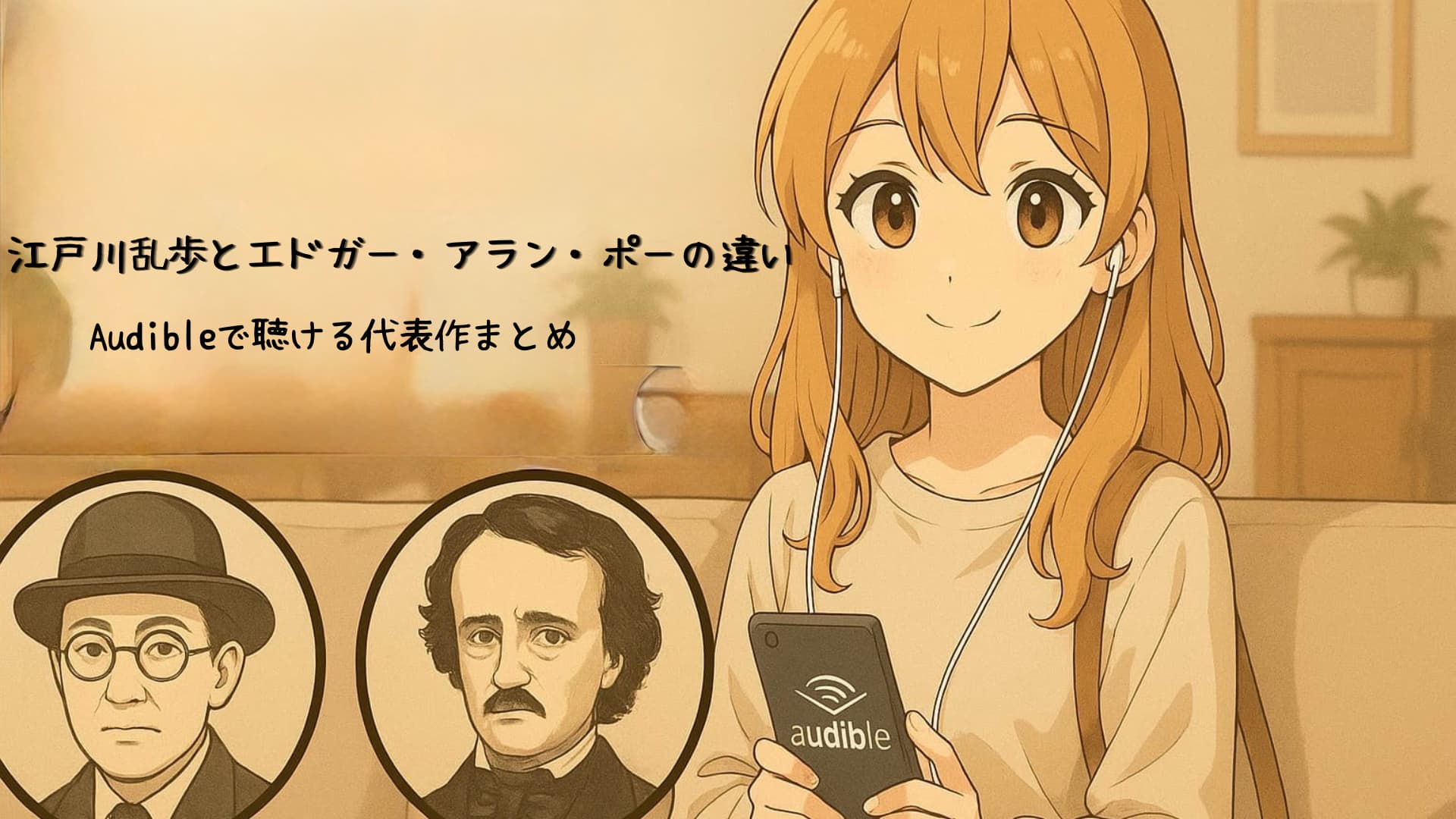 江戸川乱歩とエドガー・アラン・ポーの違い｜Audibleで聴ける代表作まとめ解説
